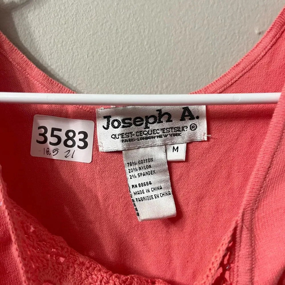 Vtg Joseph A Womens Coral Blouse M Crochet Beaded Coastal Grandmother Knit - Picture 2 of 6